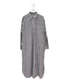 L'appartement（アパルトモン）の古着「FABRICA STRIPE SHIRT ONEPIECE」｜ホワイト×グレー