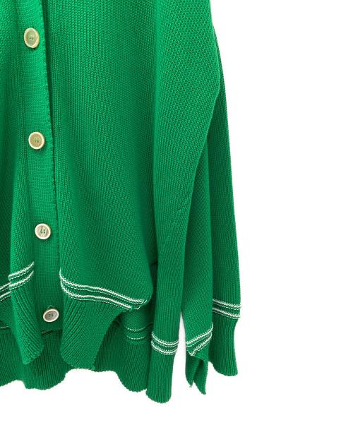 MARNI（マルニ）MARNI (マルニ) キモノスリーブ インターシャロゴ スリット カーディガン グリーン サイズ:36の古着・服飾アイテム