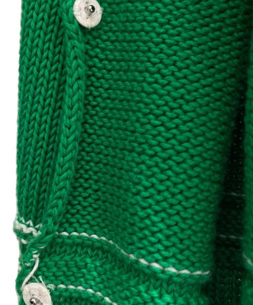 MARNI（マルニ）MARNI (マルニ) キモノスリーブ インターシャロゴ スリット カーディガン グリーン サイズ:36の古着・服飾アイテム