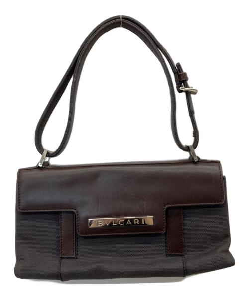 BVLGARI（ブルガリ）BVLGARI (ブルガリ) レザー切替ワンショルダーバッグ ブラウンの古着・服飾アイテム