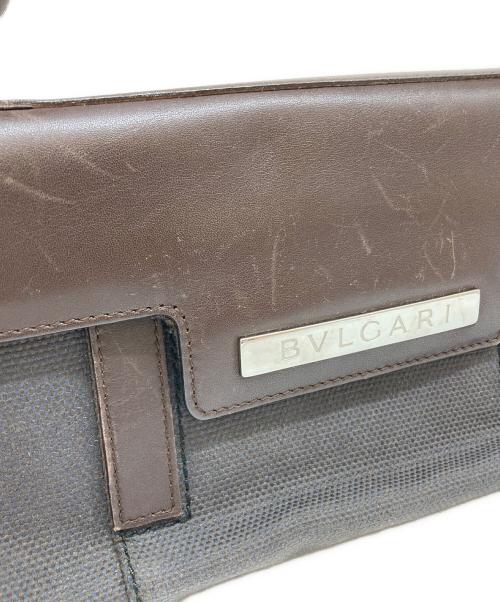 BVLGARI（ブルガリ）BVLGARI (ブルガリ) レザー切替ワンショルダーバッグ ブラウンの古着・服飾アイテム