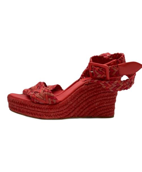 HERMES（エルメス）HERMES (エルメス) エスパドリーユウェッジソールサンダル レッド サイズ:SIZE 37の古着・服飾アイテム