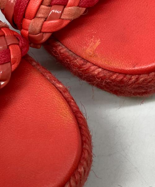 HERMES（エルメス）HERMES (エルメス) エスパドリーユウェッジソールサンダル レッド サイズ:SIZE 37の古着・服飾アイテム