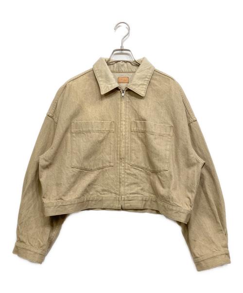 MY（マイ）MY  (マイ) クロップドデニムジャケット ベージュの古着・服飾アイテム