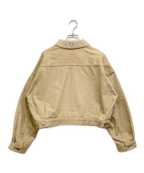 MY（マイ）MY  (マイ) クロップドデニムジャケット ベージュの古着・服飾アイテム