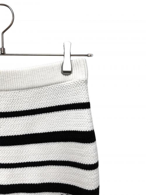 AMIRI（アミリ）AMIRI (アミリ) MA Striped Polo Knit Top & Mini Skirt Set ホワイト×ブラック サイズ:XSの古着・服飾アイテム