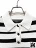 中古・古着 AMIRI (アミリ) MA Striped Polo Knit Top & Mini Skirt Set ホワイト×ブラック サイズ:XS：70000円