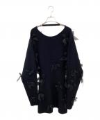 MYLANマイラン）の古着「Wool Cashmere Knit Mini Dress with Ribbon」｜ブラック
