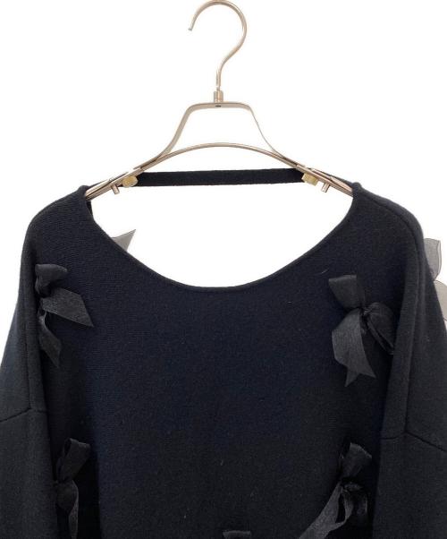 MYLAN（マイラン）MYLAN (マイラン) Wool Cashmere Knit Mini Dress with Ribbon ブラック サイズ:Fの古着・服飾アイテム