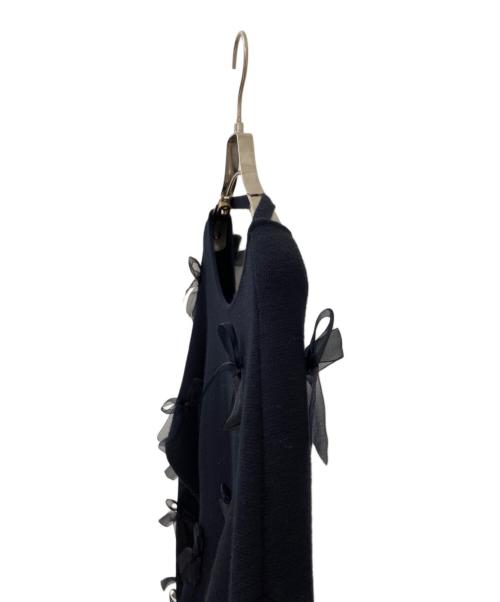 MYLAN（マイラン）MYLAN (マイラン) Wool Cashmere Knit Mini Dress with Ribbon ブラック サイズ:Fの古着・服飾アイテム