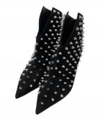 BALMAINバルマン）の古着「Spike Accents Leather Lace Up Boots/スタッズブーティ」｜ブラック