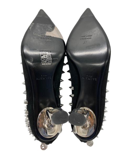 BALMAIN（バルマン）BALMAIN (バルマン) Spike Accents Leather Lace Up Boots/スタッズブーティ ブラック サイズ:37の古着・服飾アイテム