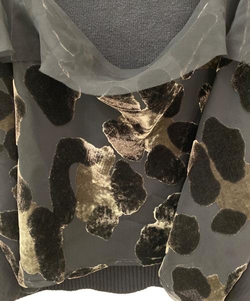 sacai（サカイ）sacai (サカイ) レオパードドッキングニット ブラック サイズ:1の古着・服飾アイテム