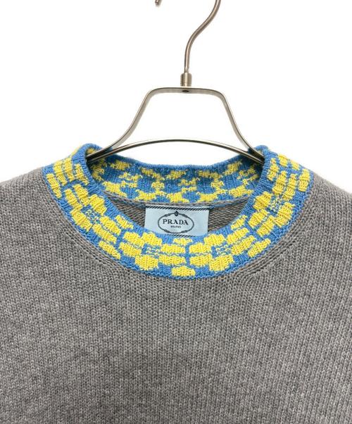 PRADA（プラダ）PRADA (プラダ) カシミヤ混ニット P24M1T S212 10DA グレー SIZE 44 グレー サイズ:44の古着・服飾アイテム