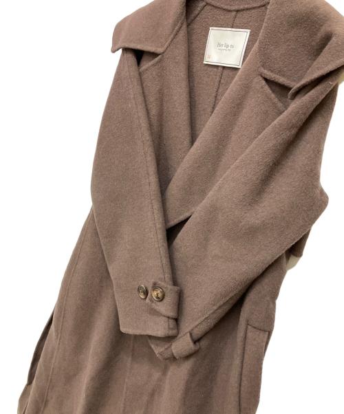 HER LIP TO（ハーリップトゥ）Her lip to (ハーリップトゥ) Lucca Wool Blend River Coat ブラウン サイズ:Mの古着・服飾アイテム