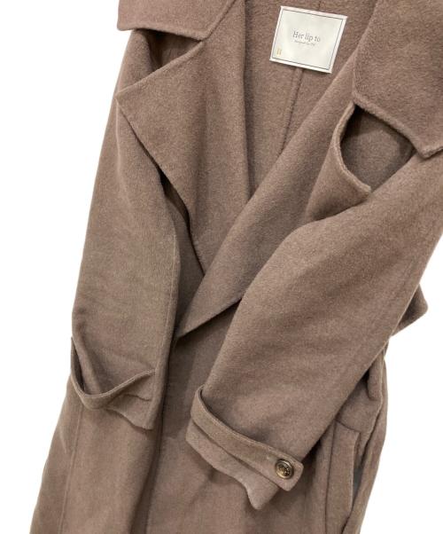 HER LIP TO（ハーリップトゥ）Her lip to (ハーリップトゥ) Lucca Wool Blend River Coat ブラウン サイズ:Mの古着・服飾アイテム