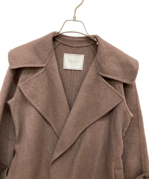 HER LIP TO（ハーリップトゥ）Her lip to (ハーリップトゥ) Lucca Wool Blend River Coat ブラウン サイズ:Mの古着・服飾アイテム