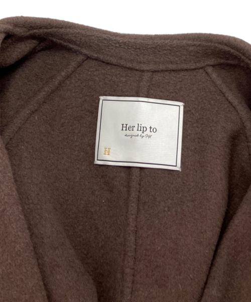 HER LIP TO（ハーリップトゥ）Her lip to (ハーリップトゥ) Lucca Wool Blend River Coat ブラウン サイズ:Mの古着・服飾アイテム
