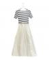 BORDERS at BALCONY（ボーダーズアットバルコニー）の古着「KNIT CONBINATION DRESS」｜ホワイト×ネイビー