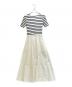 BORDERS at BALCONY (ボーダーズアットバルコニー) KNIT CONBINATION DRESS ホワイト×ネイビー サイズ:36：30000円