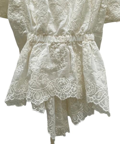 Curensology（カレンソロジー）Curensology (カレンソロジー) レース 2WAY ギャザーブラウス サイズ:Freeの古着・服飾アイテム