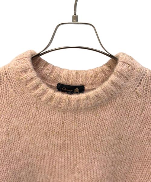 DRAWER（ドゥロワー）DRAWER (ドゥロワー) 3Gラメショートスリーブニット ピンク サイズ:2の古着・服飾アイテム