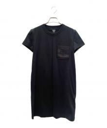 HERMES（エルメス）の古着「H-Mosaic Embroidered Pocket Dress Hモザイク 刺繍ポケット ワンピース/3H4508DL」｜ブラック