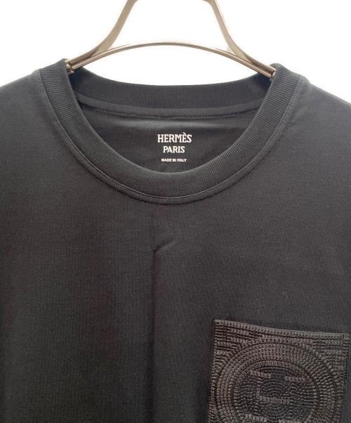 HERMES（エルメス）HERMES (エルメス) H-Mosaic Embroidered Pocket Dress Hモザイク 刺繍ポケット ワンピース/3H4508DL ブラック サイズ:36の古着・服飾アイテム