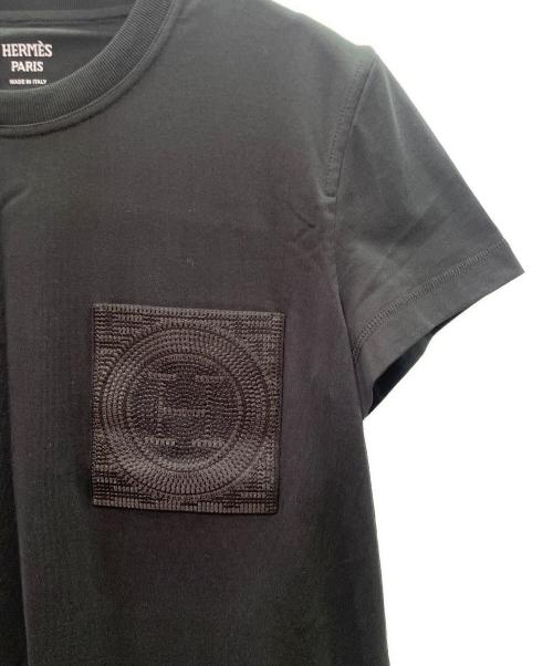 HERMES（エルメス）HERMES (エルメス) H-Mosaic Embroidered Pocket Dress Hモザイク 刺繍ポケット ワンピース/3H4508DL ブラック サイズ:36の古着・服飾アイテム