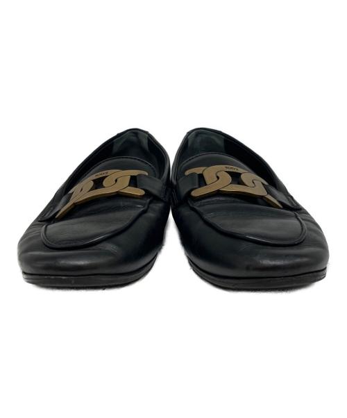 TOD'S（トッズ）TOD'S (トッズ) メタルチェーン フラットシューズ ブラック サイズ:361／2の古着・服飾アイテム