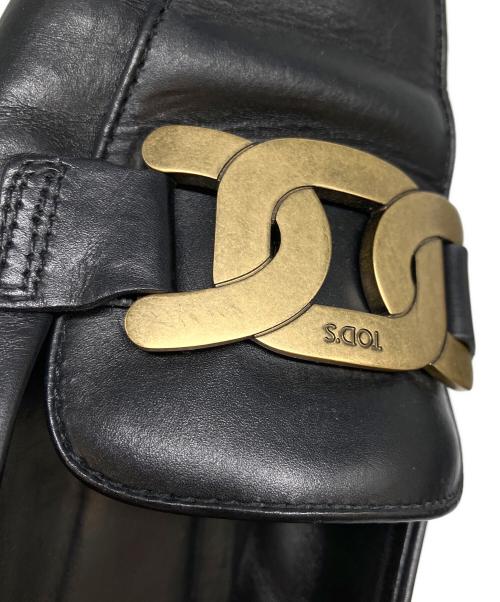 TOD'S（トッズ）TOD'S (トッズ) メタルチェーン フラットシューズ ブラック サイズ:361／2の古着・服飾アイテム