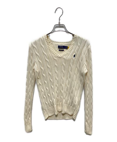 POLO RALPH LAUREN（ポロ・ラルフローレン）POLO RALPH LAUREN (ポロ・ラルフローレン) Vネックニット アイボリー サイズ:spの古着・服飾アイテム