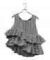 Deci Couture（デシクチュール）の古着「Fancy Tweed Frill Top」｜ホワイト×ブラック