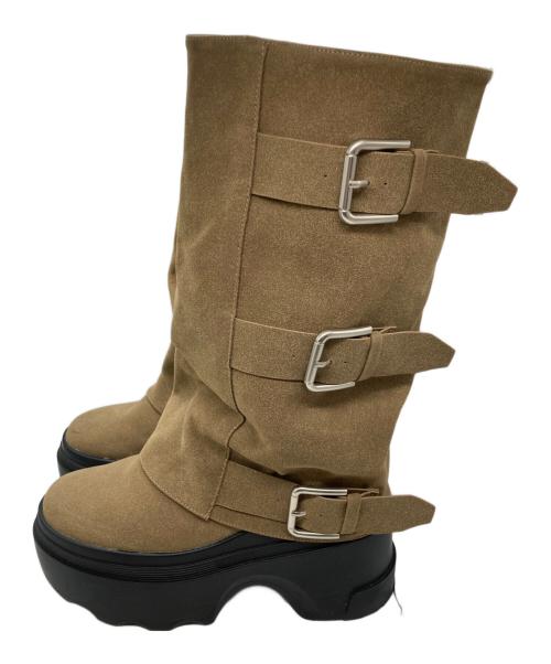 THE TOE（ザ・トゥー）THE TOE (ザ・トゥー) Schaafen Belt Boots ベージュ サイズ:37の古着・服飾アイテム