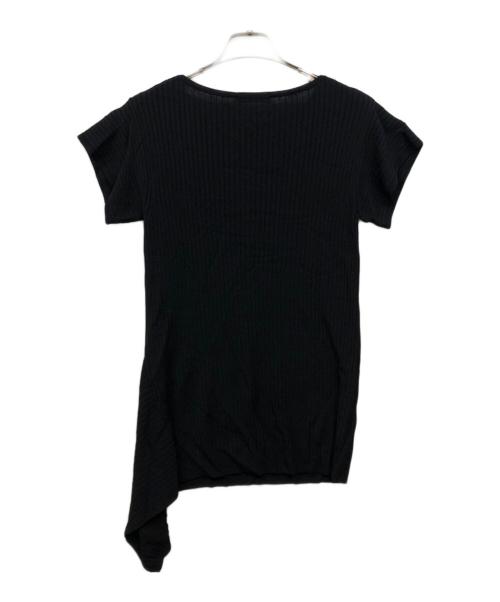 MaxMara（マックスマーラ）MaxMara (マックスマーラ) アシンメトリーショートスリーブリブニット ブラック サイズ:Sの古着・服飾アイテム
