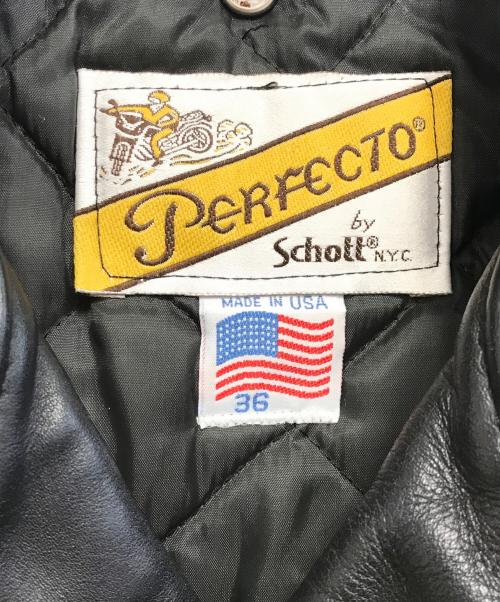 Schott PERFECTO（ショット パーフェクト）Schott PERFECTO (ショット パーフェクト) 618ダブルライダースジャケット ブラック サイズ:SIZE 36の古着・服飾アイテム