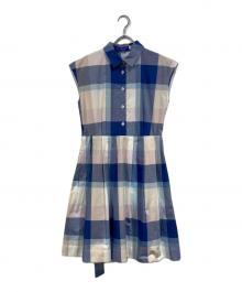 BLUE LABEL CRESTBRIDGE（ブルーレーベルクレストブリッジ）の古着「クレストブリッジチェックシャツワンピース」｜ブルー