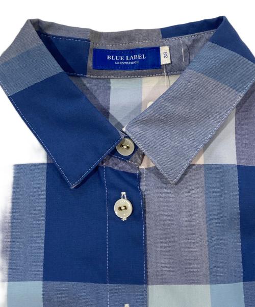 BLUE LABEL CRESTBRIDGE（ブルーレーベルクレストブリッジ）BLUE LABEL CRESTBRIDGE (ブルーレーベルクレストブリッジ) クレストブリッジチェックシャツワンピース ブルー サイズ:38の古着・服飾アイテム