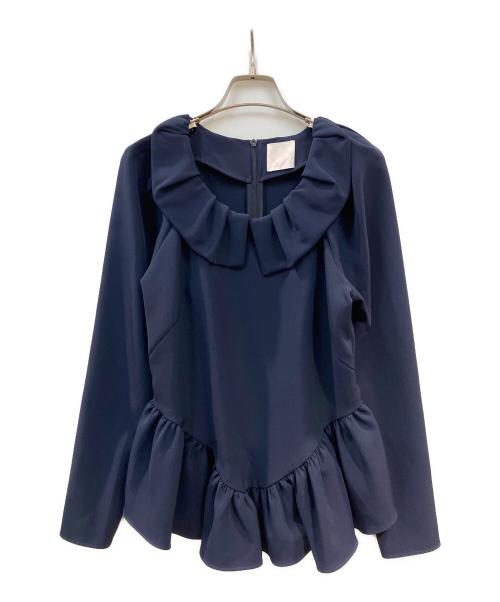 J.N.Hearts（ジェイエヌハーツ）J.N.Hearts (ジェイエヌハーツ) フリルカラーブラウス ネイビー サイズ:FREEの古着・服飾アイテム