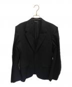 JOHN LAWRENCE SULLIVANジョン ローレンス サリバン）の古着「WOOL BARATHEA MASSIVE ROUNDED SLEEVE SINGLE BREASTED JACKET」｜ブラック