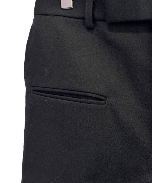 JOHN LAWRENCE SULLIVAN（ジョン ローレンス サリバン）JOHN LAWRENCE SULLIVAN (ジョン ローレンス サリバン) WOOL BARATHEA FRONT POCKET WIDE TROUSERS ブラック サイズ:48の古着・服飾アイテム