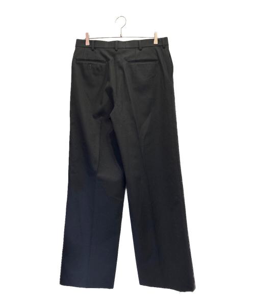 JOHN LAWRENCE SULLIVAN（ジョン ローレンス サリバン）JOHN LAWRENCE SULLIVAN (ジョン ローレンス サリバン) WOOL BARATHEA FRONT POCKET WIDE TROUSERS ブラック サイズ:48の古着・服飾アイテム