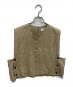HYKEハイク）の古着「LINEN CROPPED TOP」｜ベージュ
