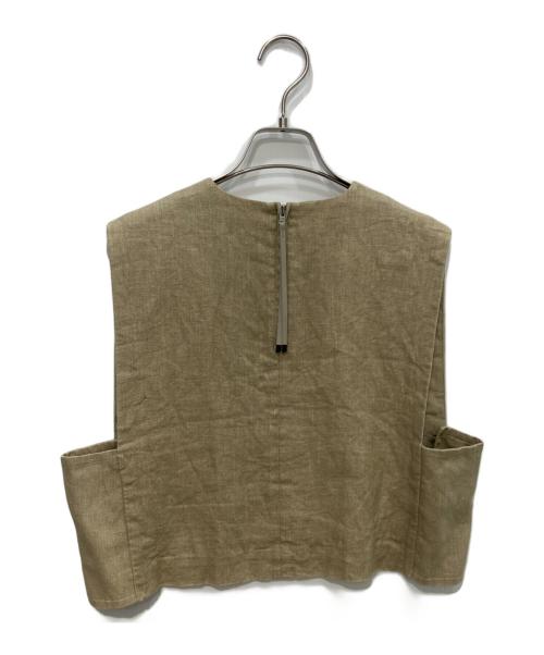 HYKE（ハイク）HYKE (ハイク) LINEN CROPPED TOP ベージュ サイズ:-の古着・服飾アイテム