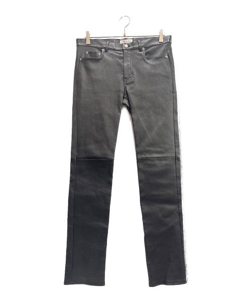 Saint Laurent Paris（サンローランパリ）Saint Laurent Paris (サンローランパリ) ラムレザースキニーパンツ ブラック サイズ:48の古着・服飾アイテム