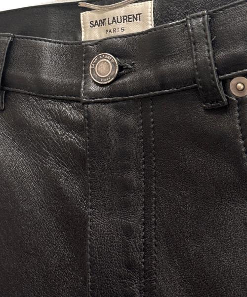 Saint Laurent Paris（サンローランパリ）Saint Laurent Paris (サンローランパリ) ラムレザースキニーパンツ ブラック サイズ:48の古着・服飾アイテム