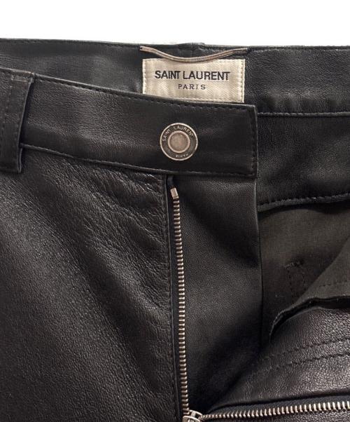 Saint Laurent Paris（サンローランパリ）Saint Laurent Paris (サンローランパリ) ラムレザースキニーパンツ ブラック サイズ:48の古着・服飾アイテム