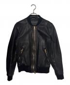 DOLCE & GABBANAドルチェ＆ガッバーナ）の古着「ゴートレザー ツインジップシングルライダースジャケット」｜ブラック