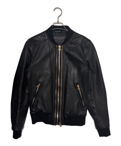 DOLCE & GABBANA（ドルチェ＆ガッバーナ）DOLCE & GABBANA (ドルチェ＆ガッバーナ) ゴートレザー ツインジップシングルライダースジャケット ブラック サイズ:46の古着・服飾アイテム