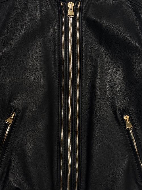 DOLCE & GABBANA（ドルチェ＆ガッバーナ）DOLCE & GABBANA (ドルチェ＆ガッバーナ) ゴートレザー ツインジップシングルライダースジャケット ブラック サイズ:46の古着・服飾アイテム